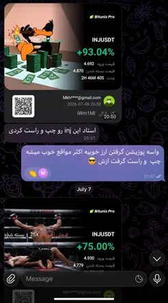 پیام رضایت کاربر از سیگنال‌های ارز دیجیتال کانال چراغ