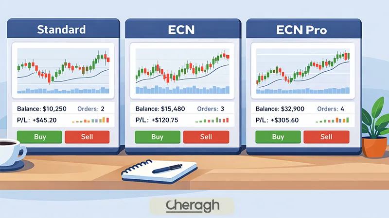 انواع حساب ها در اوپوفایننس