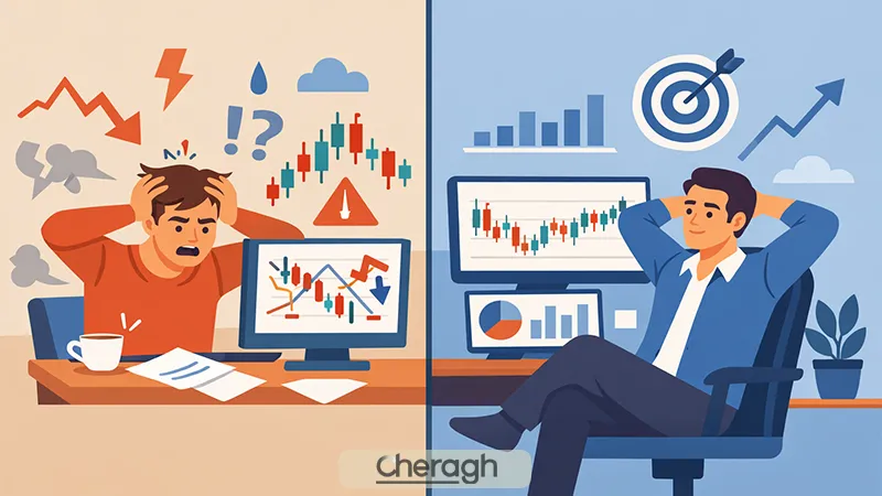 تفاوت استرس معامله‌گران مبتدی و حرفه‌ای