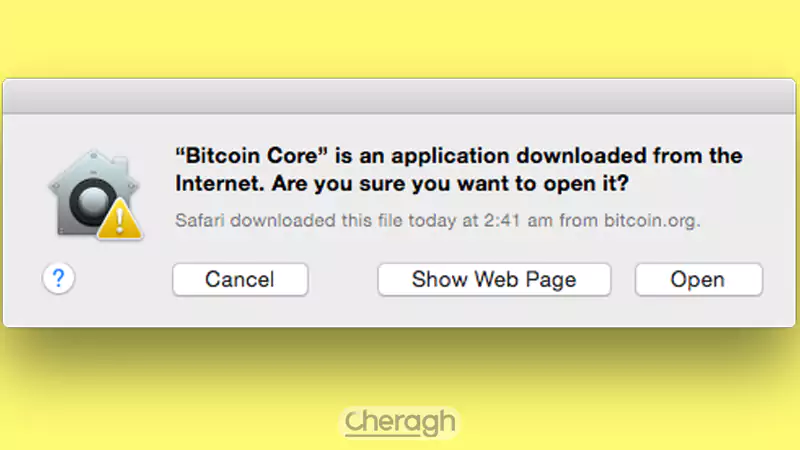 اجرای اولیه و تنظیمات رابط کاربری بیت کوین کور در مک