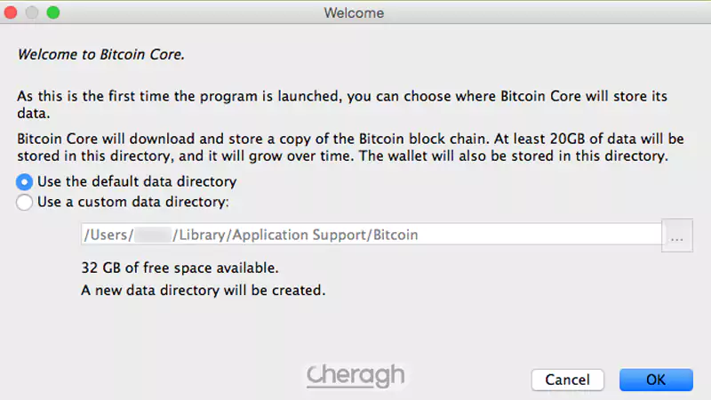 مسیر ذخیرهسازی کیف پول