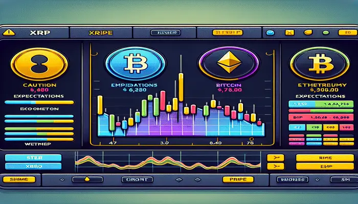 نمودارهای XRP به گاوها هشدار احتیاط میدهند، در حالی که بیتکوین در انتظار جهش است و اتر صعودی میشود