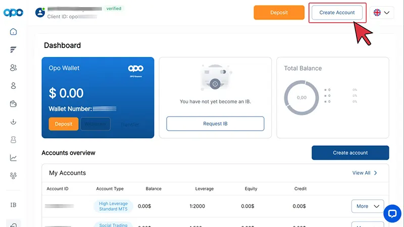 دگمه create account