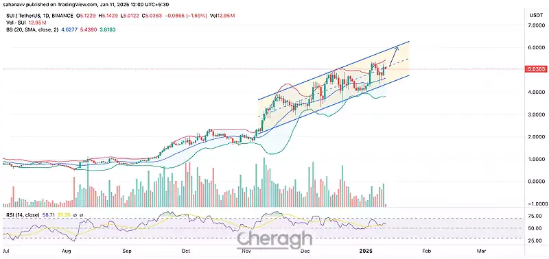 نمودار قیمت Sui یکی از قویترین نمودارها در بین دیگر ارزهای دیجیتال