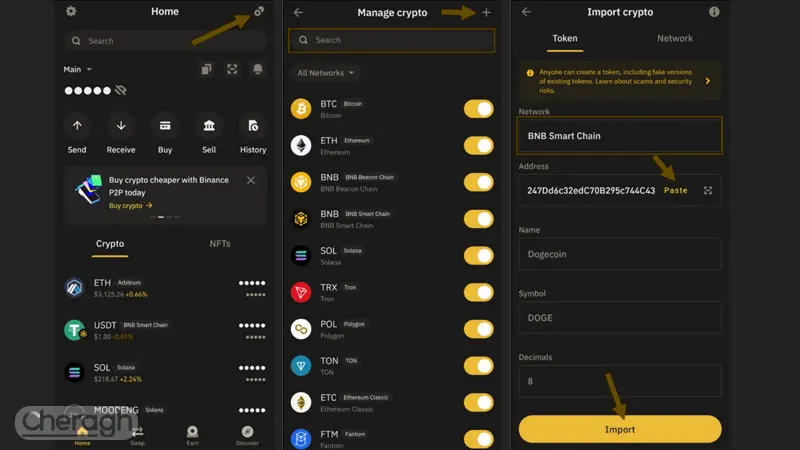 اضافه کردن توکن به تراست ولت