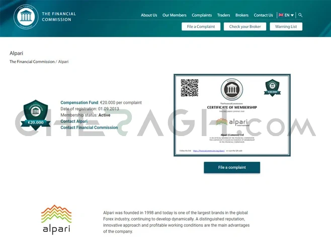  مجوزبروکر آلپاری 