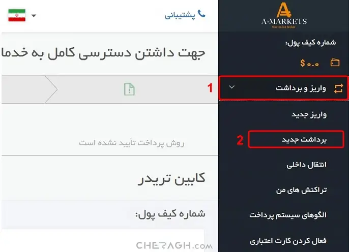 برداشت تتر از بروکر آمارکتس