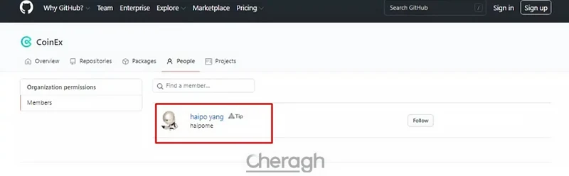 رتبه صرافی کوینکس در سایت github