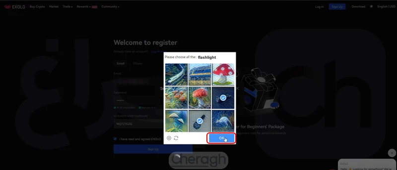 وارد کردن کپچا در ثبت نام