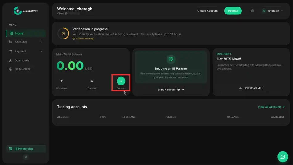 نحوه وایز وجه در بروکر Greenup24