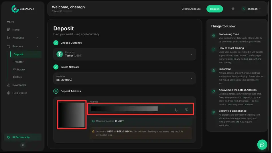نحوه وایز وجه در بروکر Greenup24