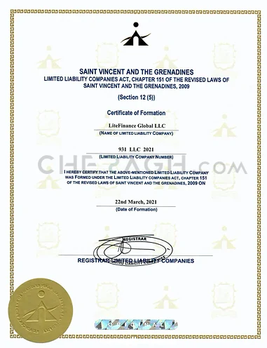  جواز ثبت LiteFinance Global LLC در سنت وینسنت و گرنادین 