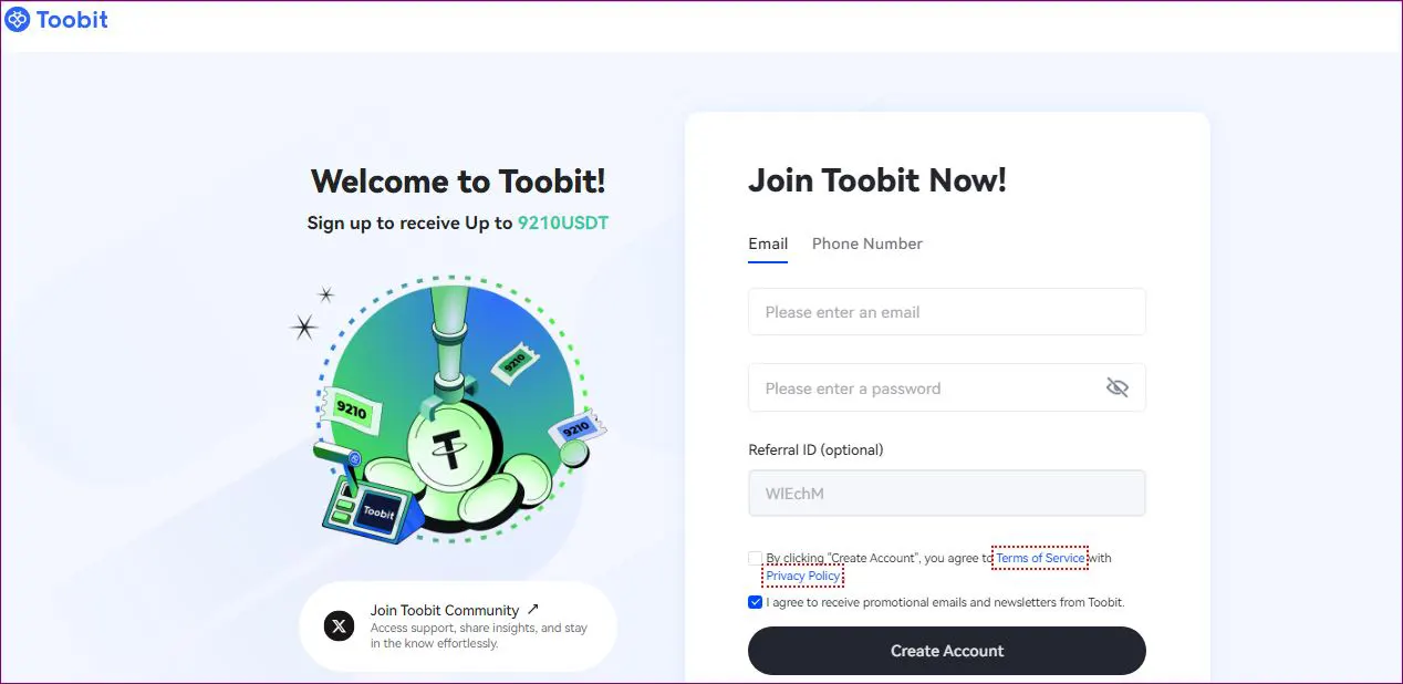 آموزش ثبت نام در صرافی توبیت